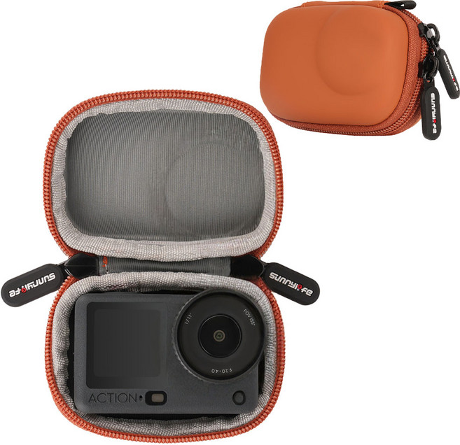 써니라이프 dji 오즈모액션6/5프로 포터블 미니 케이스 액션캠 바디 카메라 가방 액세사리, 오렌지, 액션캠 미니 케이스