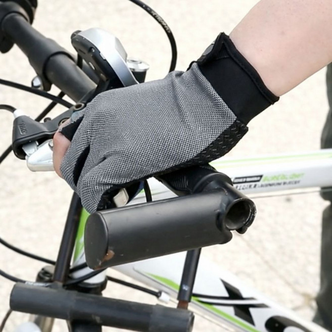 마니모아 논슬립 신축성 메쉬 자전거 장갑, 1개, 그레이