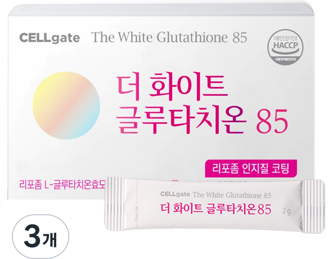 셀게이트 더 화이트 글루타치온85 분말형 리포좀 인지질코팅 30p, 3개, 60g