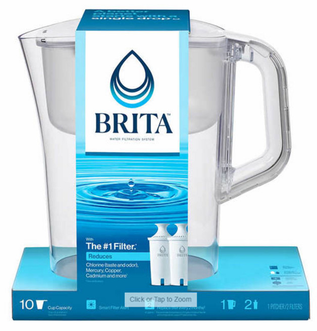 브리타 챔플레인 워터 필터 피쳐 10컵 Brita Champlain Water Filter Pitcher 10 Cup with 2 Filters, 1개