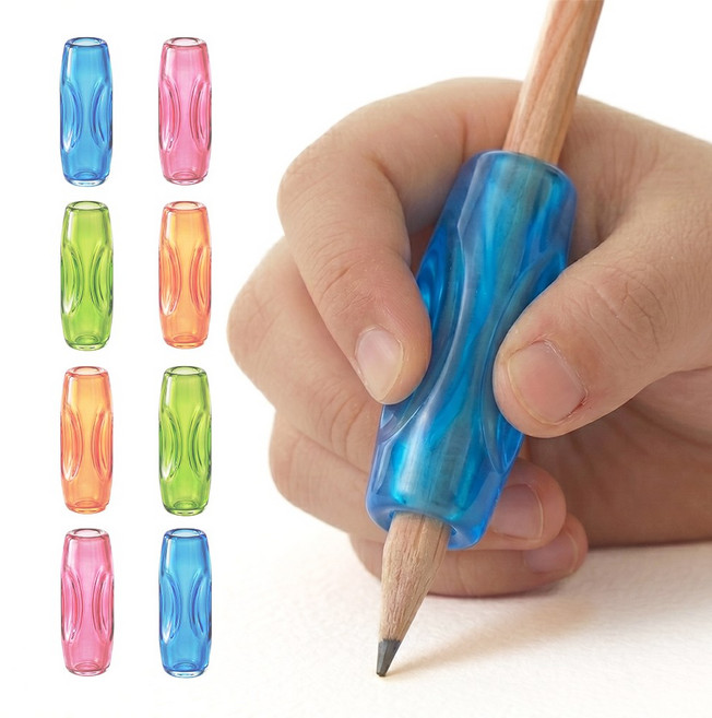 미니고 쫀득쫀득 연필 교정기 어린이 연필그립, 8개혼합색상, 1세트