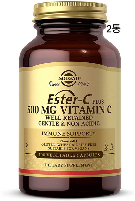 솔가 Ester-C 비타민C 500mg 100캡슐 플라보노이드+아세로라, 100정, 2개