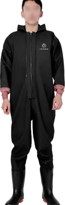 온더어스 가슴장화 갯벌체험슈트 해루질슈트 방수 방한 허벅지 전신장화, A 블랙 소매타입 75수