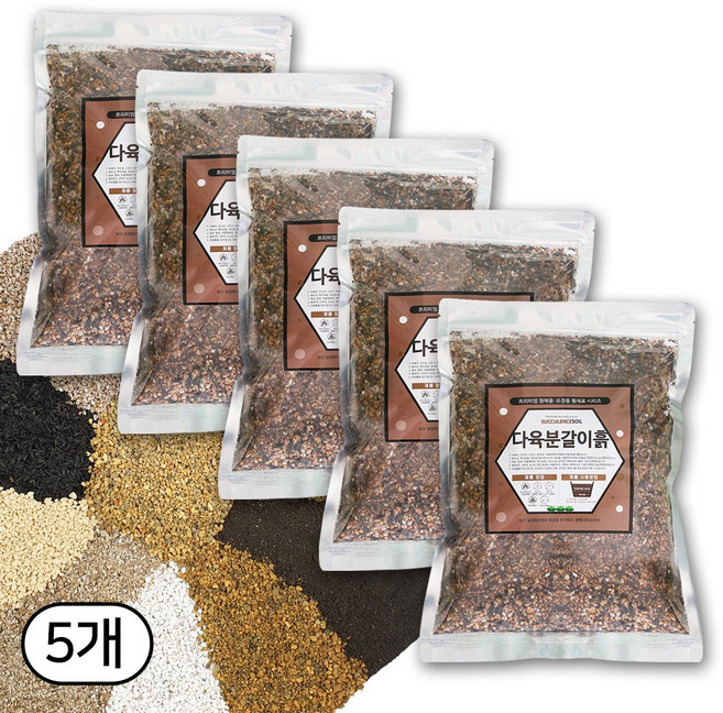 세경팜 프리미엄 다육이흙, 2L, 5개