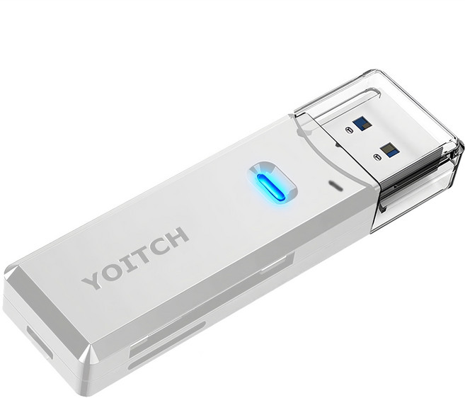 요이치 USB 3.0 SD카드 리더기, YG-CR300, 화이트, 1개