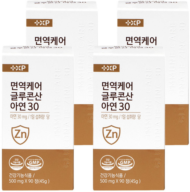 면역케어 글루콘산아연30 하루한알, 4개, 90정