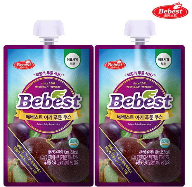 베베스트 아기푸룬주스 70ml / 테일러푸룬 아기주스, 2개