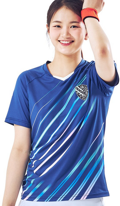 엑시옴(XIOM) 공식 본사 직영 레이저(RAZOR) 2컬러 기능성 탁구 유니폼 반팔 상의 경기용 탁구복