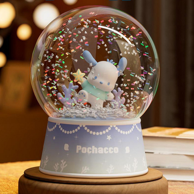 산리오 포차코 반짝 스노우볼 크리스탈 인테리어 장식품 워터볼, 민트