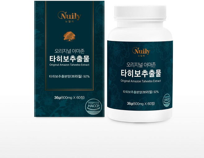 뉴일리 오리지널아마존타히보추출물 100% 프리미엄브라질산타히보 콘드로이친 황산 소연골 신의선물 타히보 미네랄해조칼슘 HACCP, 2박스, 60정