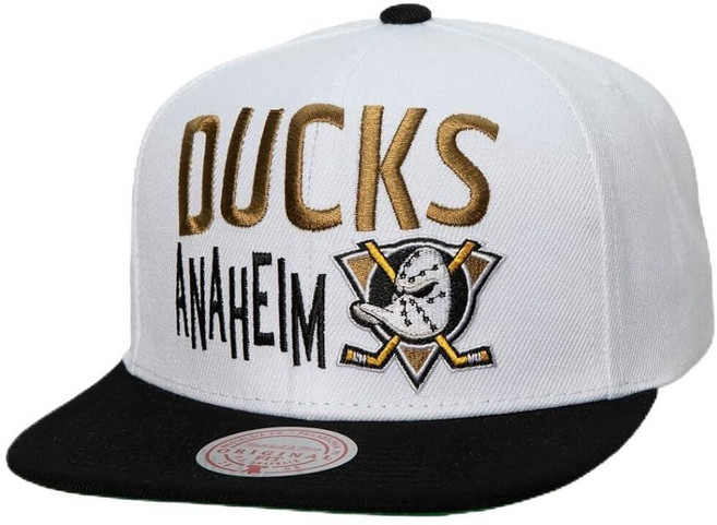 Mitchell & Ness Anaheim Ducks NHL 토스 업 스냅백 모자 캡 화이트 [호환]