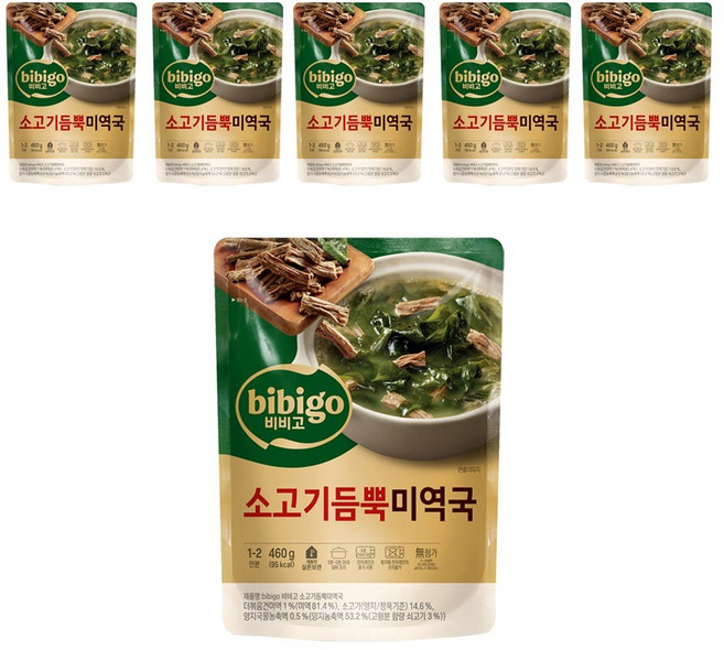 비비고 소고기듬뿍 미역국, 460g, 6개