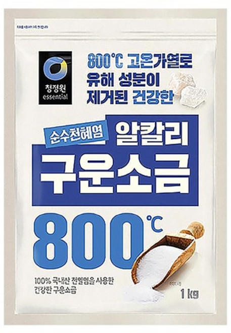 청정원 순수천혜염 알칼리 구운소금, 1kg, 4개