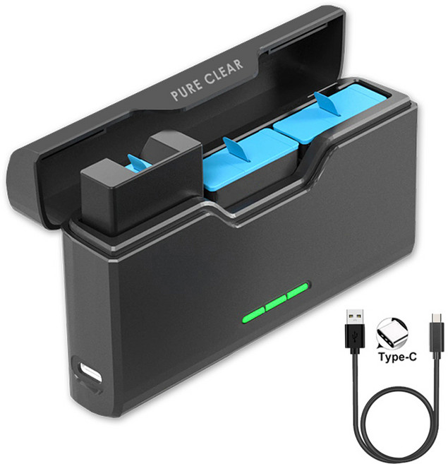 퓨어클리어 고프로 히어로11 10 9 8 7 6 5 배터리 전용 3구 충전기 SW-901, 퓨어클리어 SW-901