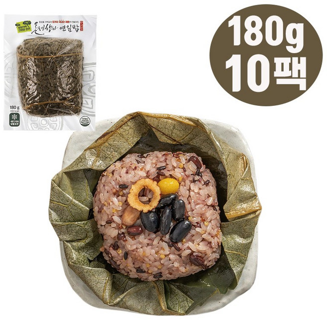 12가지 국내산 재료 연잎밥 옹기시루 오곡 영양밥 즉석밥 180g 10개입 1박스, 1.8kg