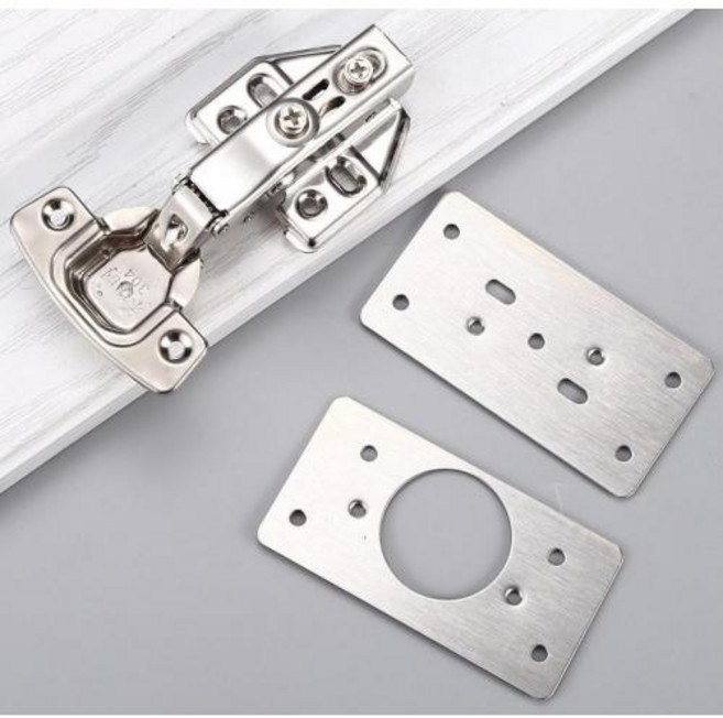 싱크대 문 경첩 흔들림 보수 스테인리스 보강판 세트, 큰구멍