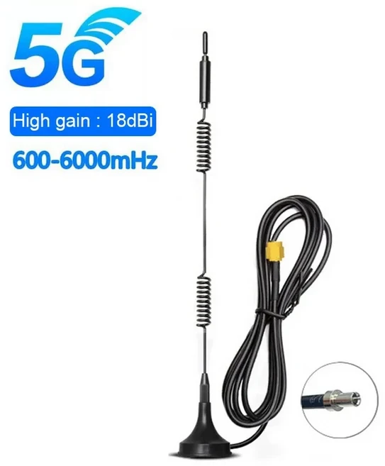 4G LTE 마그네틱 안테나 풀 밴드 600 6000Mhz 18dBi SMA 수 3M 케이블 와이파이 모뎀 무선 라우터용, 01   Mainland, 02 TS9