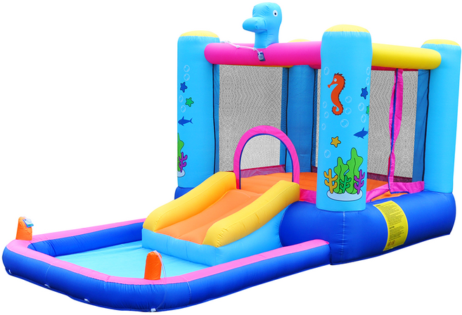 0203 미니 해마 워터 에어바운스 - 미니 홈 에어바운스, 1개