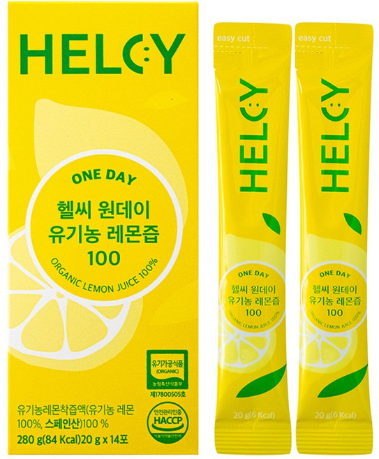 헬씨 원데이 유기농 레몬즙 100, 280g, 1세트