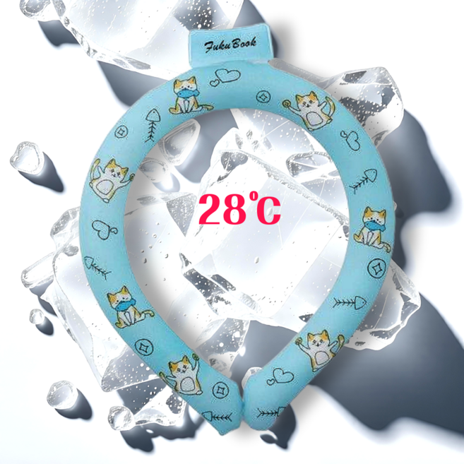 루디아셀 아이스 넥밴드 넥쿨러 얼음 목걸이 28도 자연냉동 아이스넥, 블루야옹, 1개