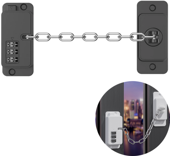 안전 잠금 장치 냉장고 자물쇠 서랍잠금장치 사물함 잠금장치 무타공 부착형 자물쇠, 블랙, 1개