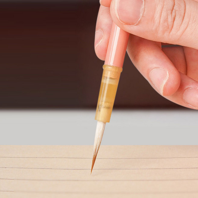 문항명필 캘리그라피 서예 동양화 파스텔 얇은 세필 라인 붓, 핑크, 1개