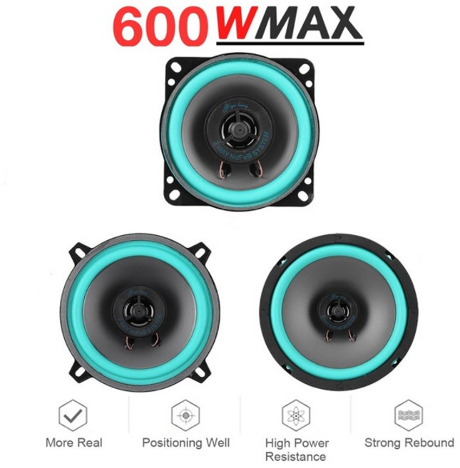 호환 차량용 HiFi 동축 서브우퍼 스피커 범용 자동차 오디오 음악 전체 범위 주파수 자동차 스테레오 스피커 4 인치 56 인치 160W, 4 Inch