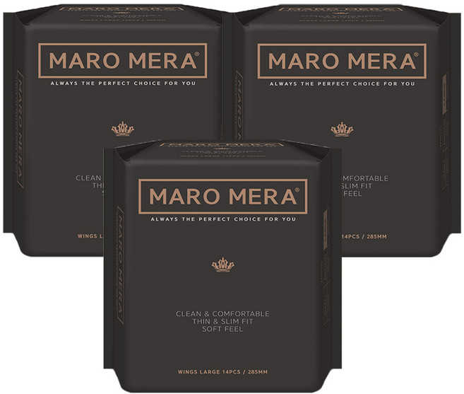 마로메라 순면 생리대, 대형, 14개입, 3개