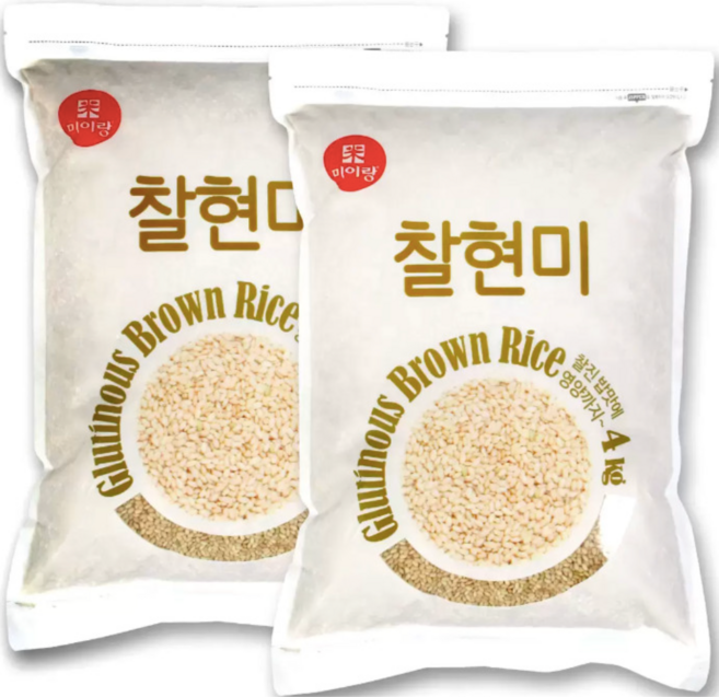 미이랑 찰현미 4kg x 2개 국내산 찹쌀현미 건강쌀 곡식