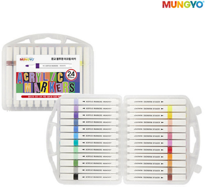문교 불투명 아크릴마카 24색 세트, 1개