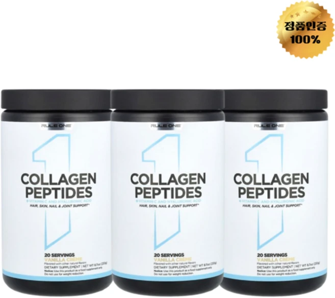 2+1 룰원프로틴 콜라겐 펩타이드 + 비타민C 히알루론산 바닐라 크림 분말 250g, 3개 - 쿠팡