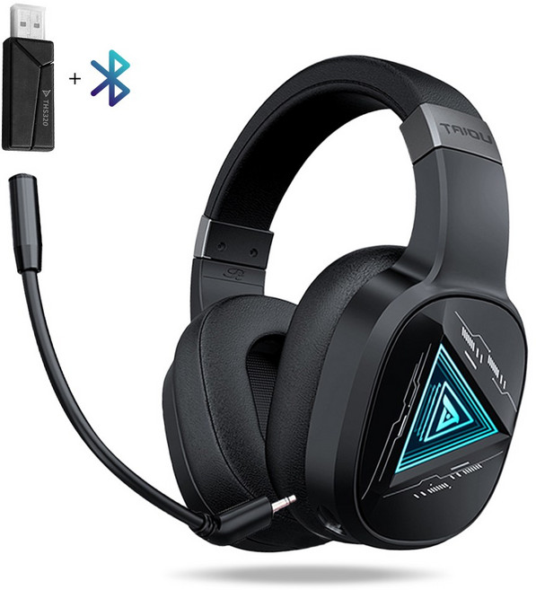 TAIDU 타이두 THS320 최신 3모드 무선 게이밍 헤드셋, 블랙