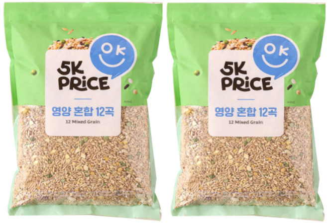9가지 곡류와 3가지 콩을 담은 영양 혼합12곡, 2개, 2kg