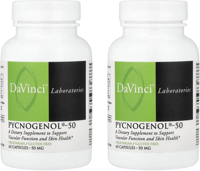 다빈치래버러터리 Pycnogenol-50 피크노제놀 소나무껍질 50mg 캡슐 60정 1+1, 2개
