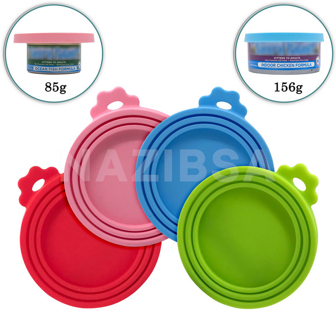 고양이 강아지 간식캔 습식캔 공기차단 실리콘 뚜껑 캔커버 캔뚜껑, 4. 라이트블루(하늘), 1개