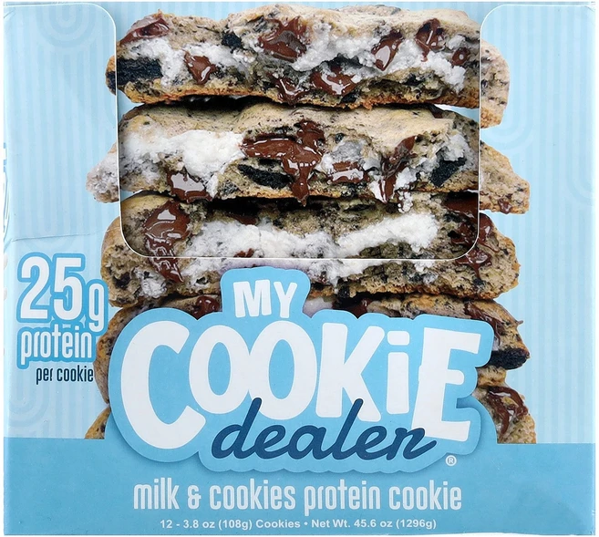 My Cookie Dealer Protein 프로틴 쿠키 우유 쿠키 12개입 각 108g(3.8온스), My Cookie Dealer Protein 프로틴 쿠 - 쿠팡