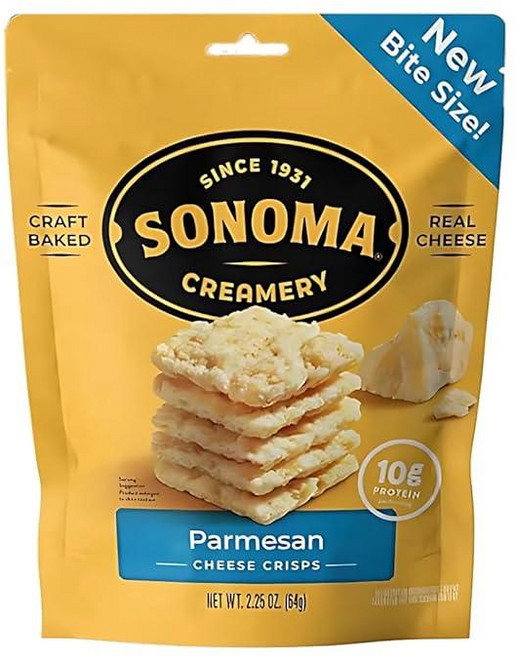 Sonoma Creamery 치즈 크리스프 - 고단백질 저탄수화물 글루텐 프리 및 케토 친화적 - 버라이어티 팩 (체다 베이컨 체다 및 파마산 포함) 각 283.5g(1, Parmesan Cheese, 2.25 Ounce (Pack of 1), 1개