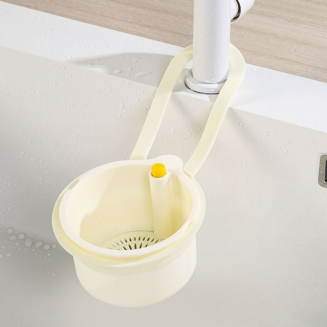 원터치 방식 음식물 쓰레기 거름망 바구니, 1개, 클린 화이트