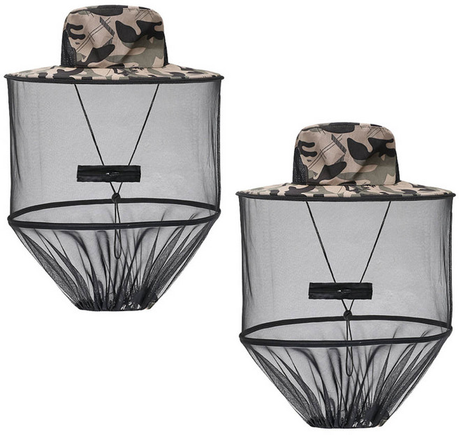 2개입 에이크 분리형 방충모자 양봉모자, 그레이얼룩