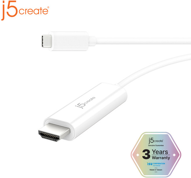 j5create JCC153 USB-C to 4K HDMI 케이블, 단품, 단품