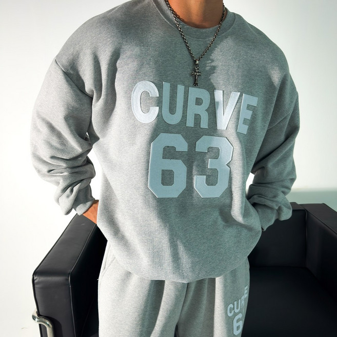 63 아플리케 오버핏 맨투맨 빅사이즈 남자옷 가을맨투맨 겨울맨투맨 덩치큰남자 남자큰옷