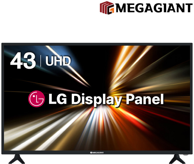 메가자이언트 43인치 4K 울트라HD 에너지1등급 TV 모니터 고화질 중소기업TV Q4302UH, 단순배송상품, 스탠드형, 109cm/43인치
