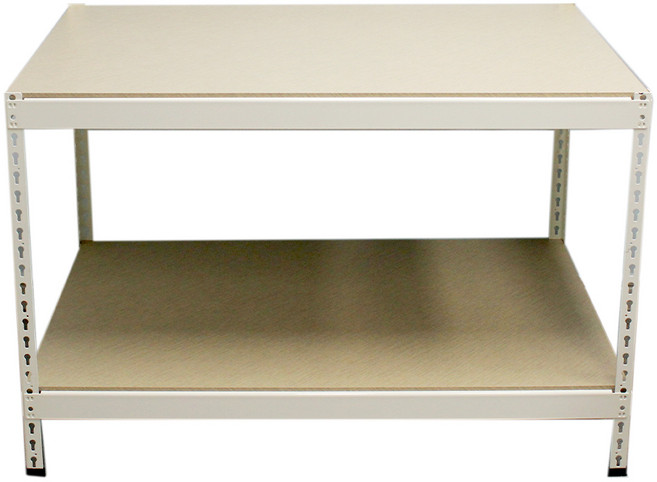 무볼트 조립식 작업대 이동식 포장테이블 택배 작업다이, 02. 조립식 작업대 베이직_2단, 아이보리, 1500x800, 1개