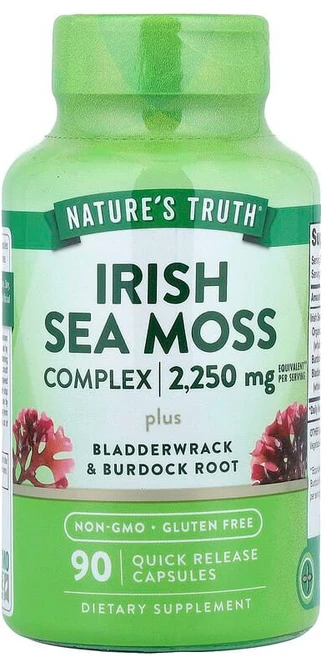 Nature's Truth 아이리쉬 바다이끼 복합체 + 블래더랙 및 우엉 뿌리 빠른 방출 캡슐 90정 NTH-11890, 1 - 쿠팡