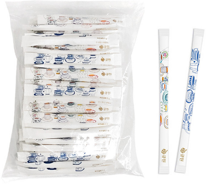 큐원 미니바 스틱 설탕, 5g, 100개