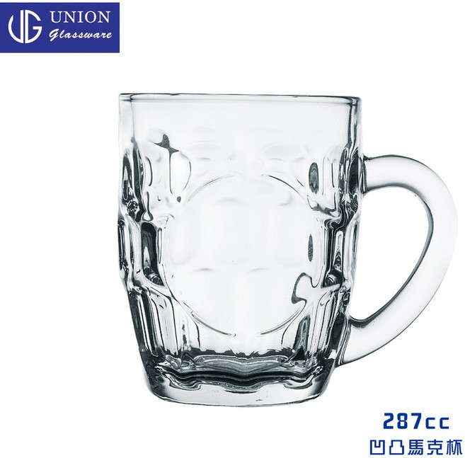 UNION 玻璃馬克杯 287ml 啤酒杯 飲料杯 水杯, 1個, 1入組