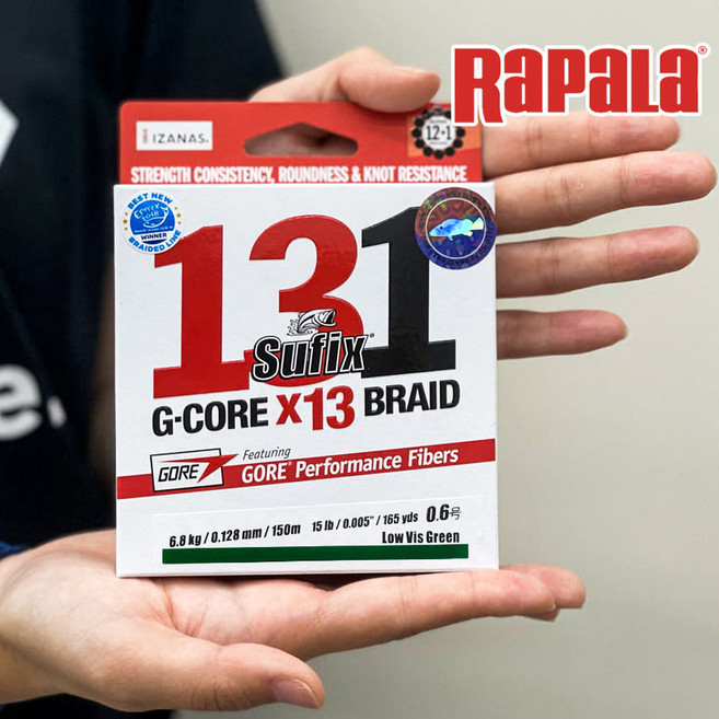 RAPALA Surfix 서픽스 131 G 고어 브레이드 13합사 150m 멀티 그린 국방 색상, 1개, 그린 (green)