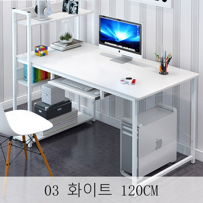 뉴타임즈13 컴퓨터탁상용 책상 조합 가정용 경제형 학생침실 노트북 XT26 A18, 03 화이트 120CM