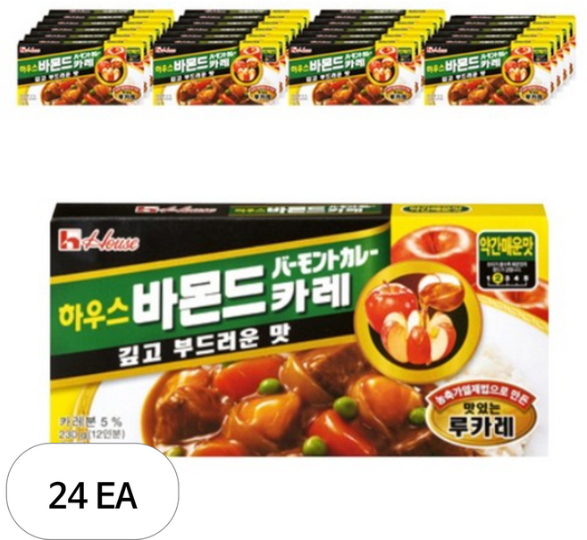House 바몬드카레 약간매운맛, 230g, 24개