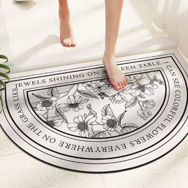 굿데이몰 빨아쓰는 규조토 반원형 발매트 2P, 디자인2.북유럽반달2P